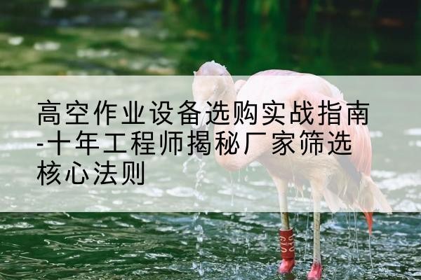 金湾剪叉式升降机厂家-高空作业设备选购实战指南-十年工程师揭秘厂家筛选核心法则