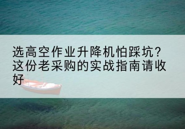 金湾高空作业升降机厂家推荐-选高空作业升降机怕踩坑？这份老采购的实战指南请收好