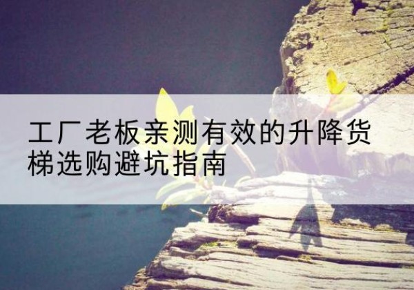 金湾升降货梯怎么选-工厂老板亲测有效的升降货梯选购避坑指南